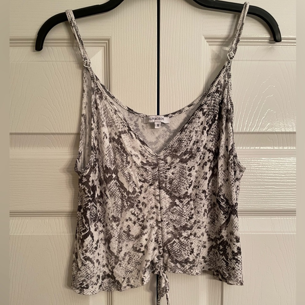 Snake skin adjustable length and strap tank top